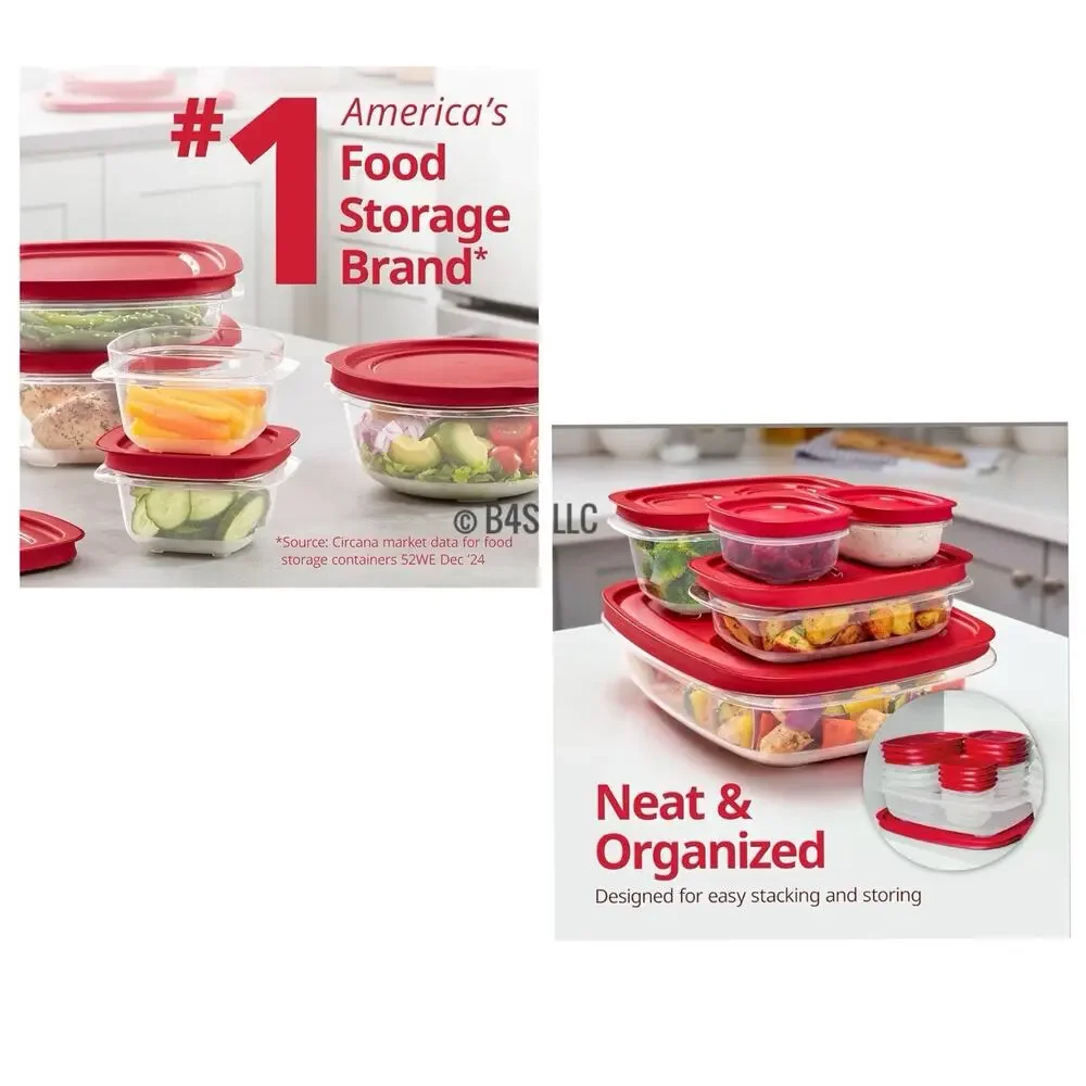 Rubbermaid Easy Store Clear Food Storage Container Set 18-Piece with Lids
